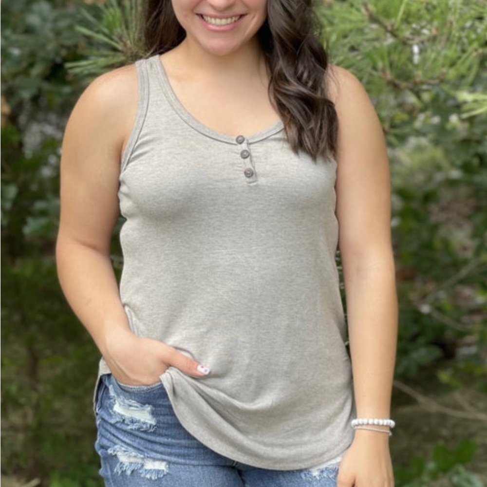 A. Gain tank top. Color stone. Size medium NWOT